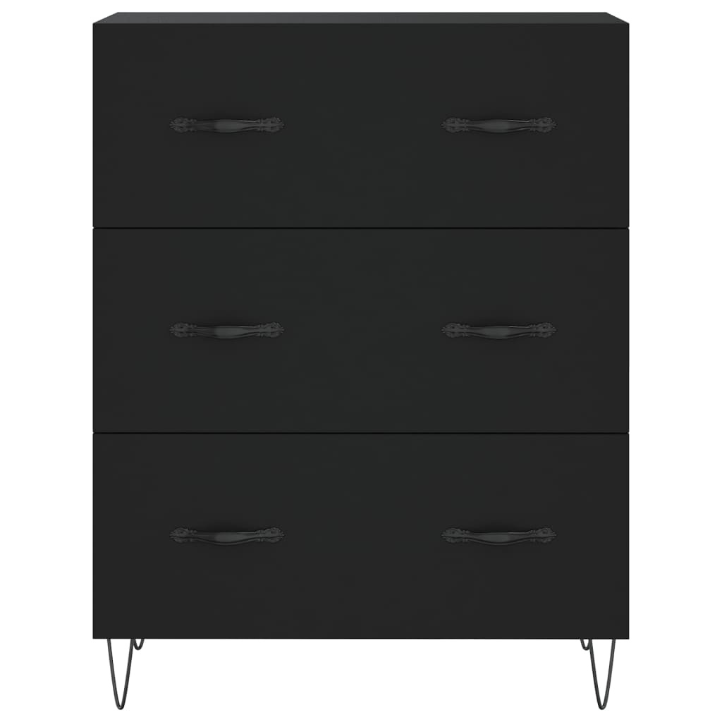 VidaXL Dressoir 69,5x34x90 cm bewerkt hout zwart