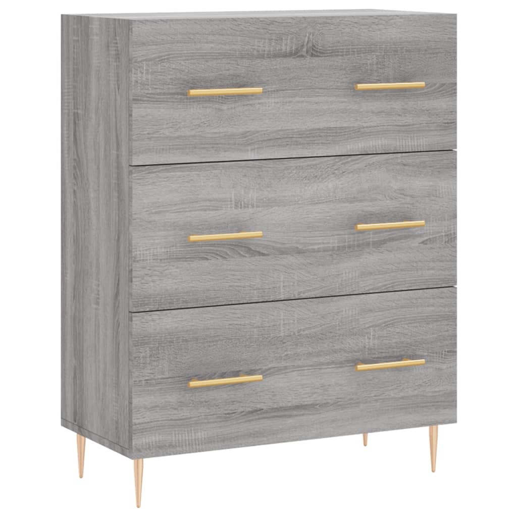 VidaXL Dressoir 69,5x34x90 cm bewerkt hout grijs sonoma eikenkleurig
