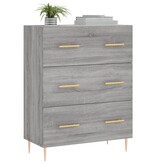 VidaXL Dressoir 69,5x34x90 cm bewerkt hout grijs sonoma eikenkleurig