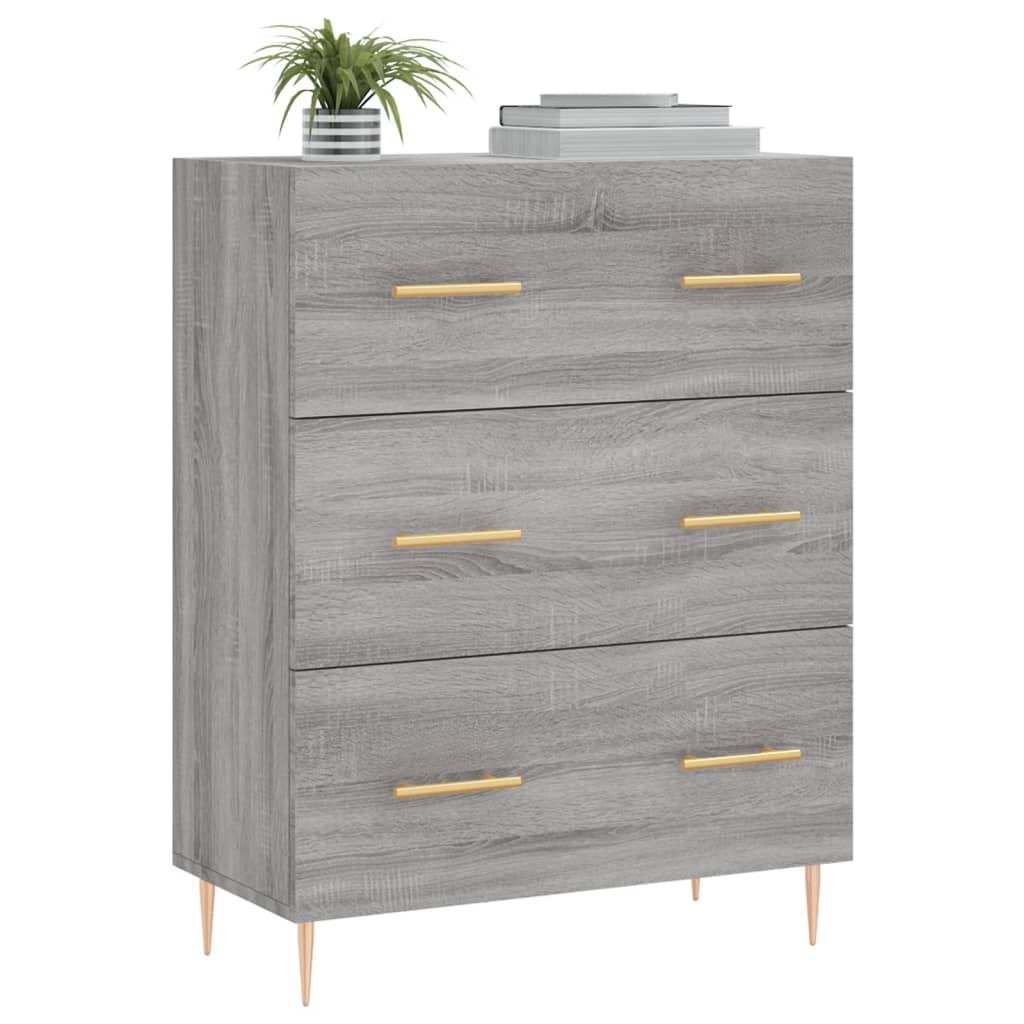 VidaXL Dressoir 69,5x34x90 cm bewerkt hout grijs sonoma eikenkleurig