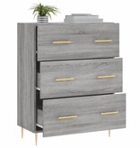 VidaXL Dressoir 69,5x34x90 cm bewerkt hout grijs sonoma eikenkleurig