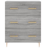 VidaXL Dressoir 69,5x34x90 cm bewerkt hout grijs sonoma eikenkleurig