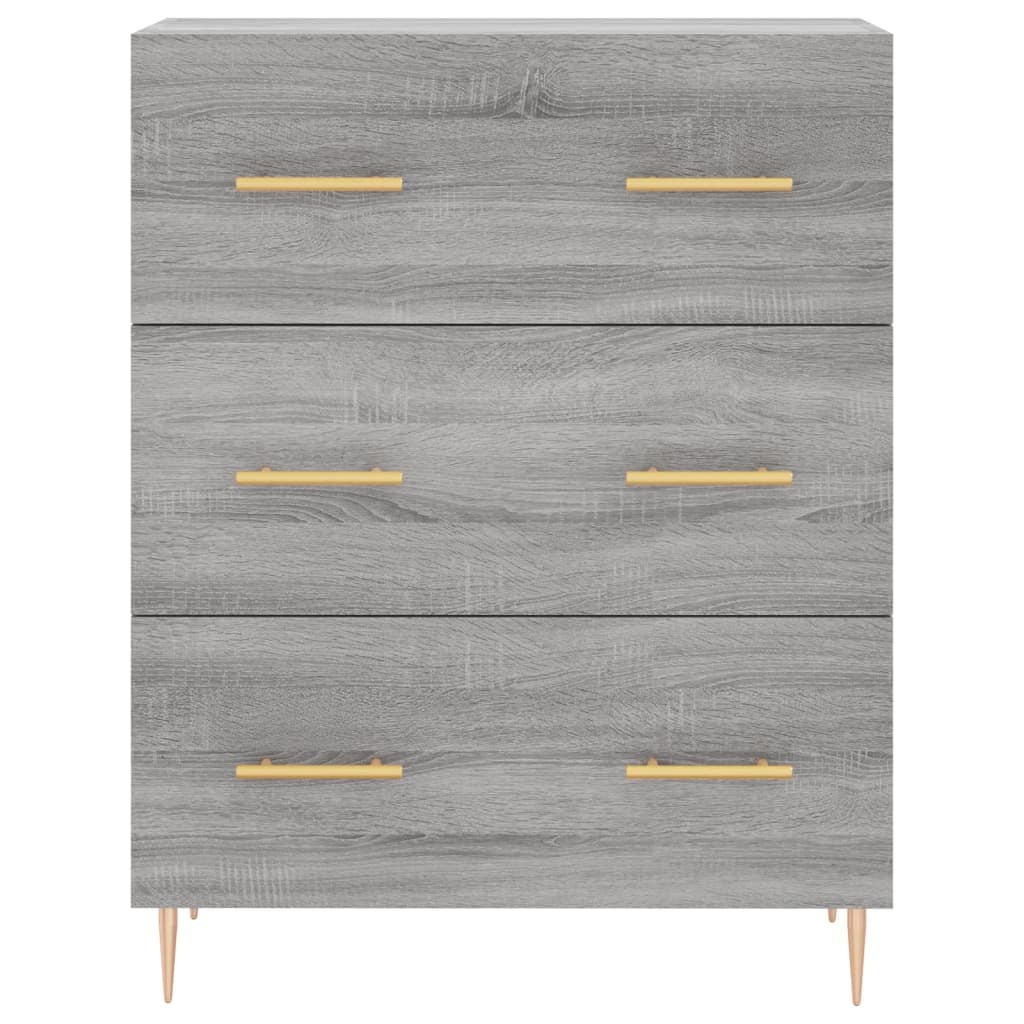 VidaXL Dressoir 69,5x34x90 cm bewerkt hout grijs sonoma eikenkleurig