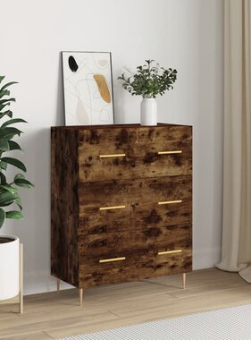 VidaXL Dressoir 69,5x34x90 cm bewerkt hout gerookt eikenkleurig