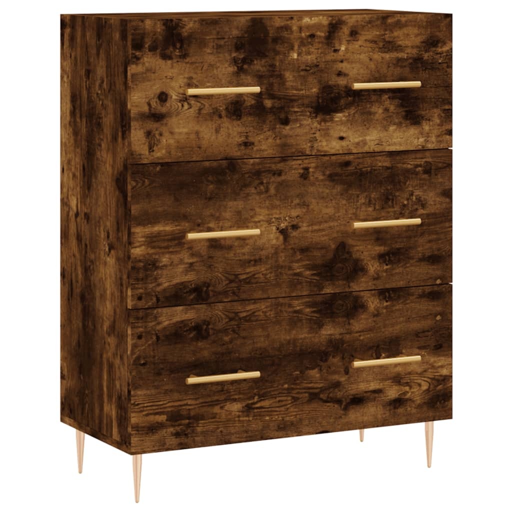 VidaXL Dressoir 69,5x34x90 cm bewerkt hout gerookt eikenkleurig
