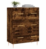 VidaXL Dressoir 69,5x34x90 cm bewerkt hout gerookt eikenkleurig