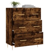 VidaXL Dressoir 69,5x34x90 cm bewerkt hout gerookt eikenkleurig