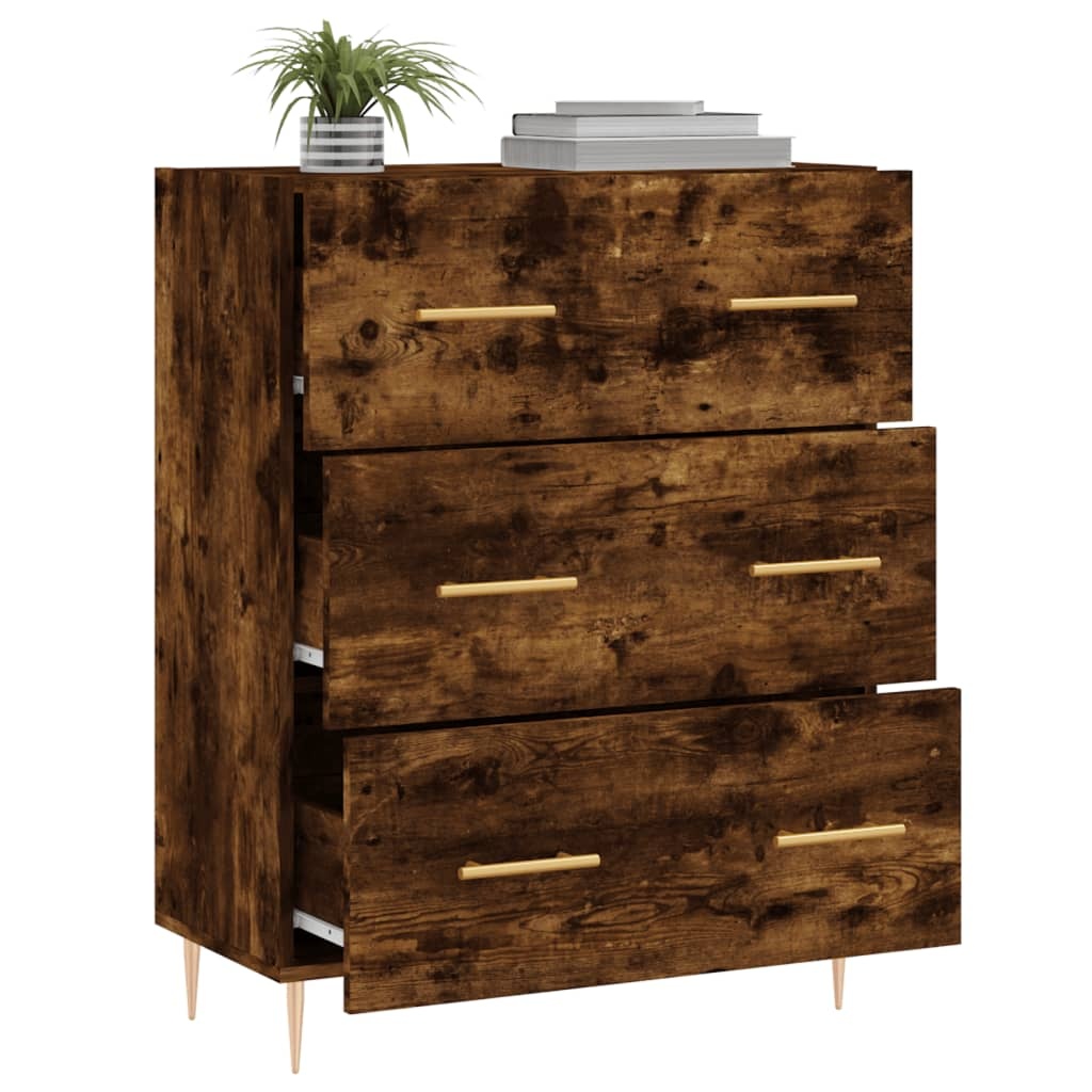 VidaXL Dressoir 69,5x34x90 cm bewerkt hout gerookt eikenkleurig