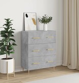VidaXL Dressoir 69,5x34x90 cm bewerkt hout betongrijs