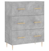 VidaXL Dressoir 69,5x34x90 cm bewerkt hout betongrijs