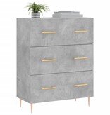 VidaXL Dressoir 69,5x34x90 cm bewerkt hout betongrijs