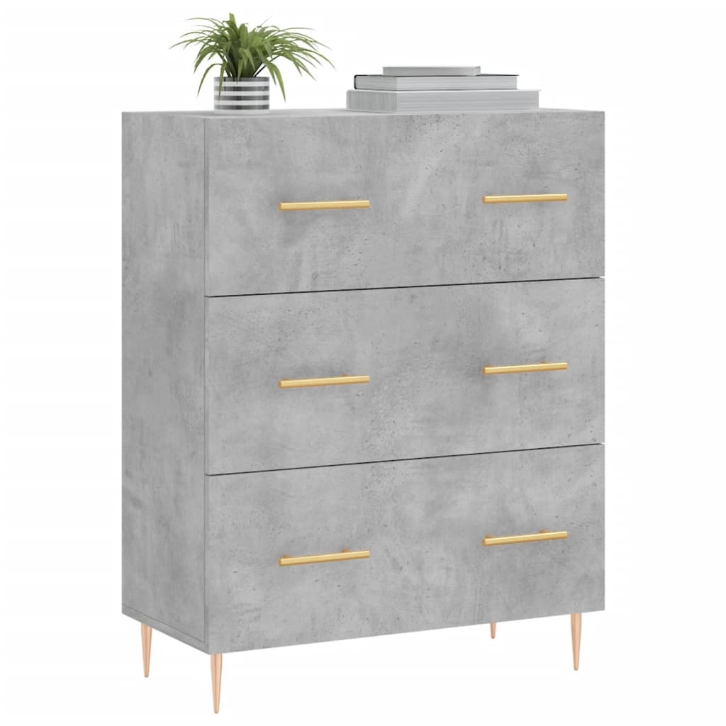 VidaXL Dressoir 69,5x34x90 cm bewerkt hout betongrijs