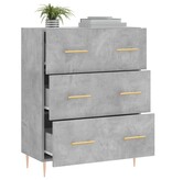 VidaXL Dressoir 69,5x34x90 cm bewerkt hout betongrijs