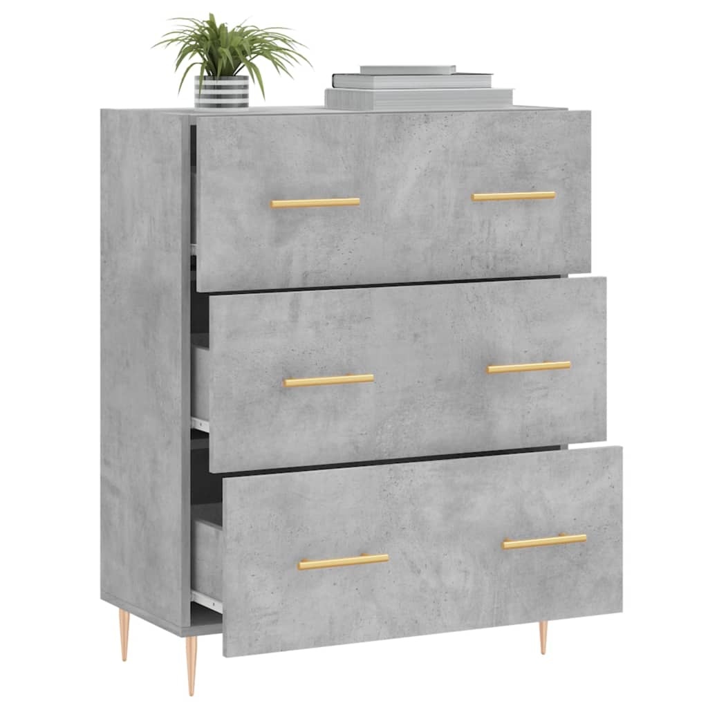 VidaXL Dressoir 69,5x34x90 cm bewerkt hout betongrijs