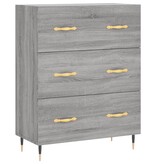 VidaXL Dressoir 69,5x34x90 cm bewerkt hout grijs sonoma eikenkleurig