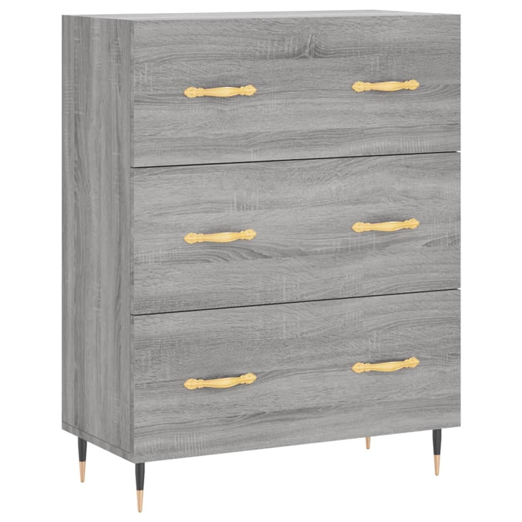 VidaXL Dressoir 69,5x34x90 cm bewerkt hout grijs sonoma eikenkleurig