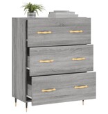 VidaXL Dressoir 69,5x34x90 cm bewerkt hout grijs sonoma eikenkleurig