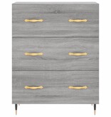 VidaXL Dressoir 69,5x34x90 cm bewerkt hout grijs sonoma eikenkleurig