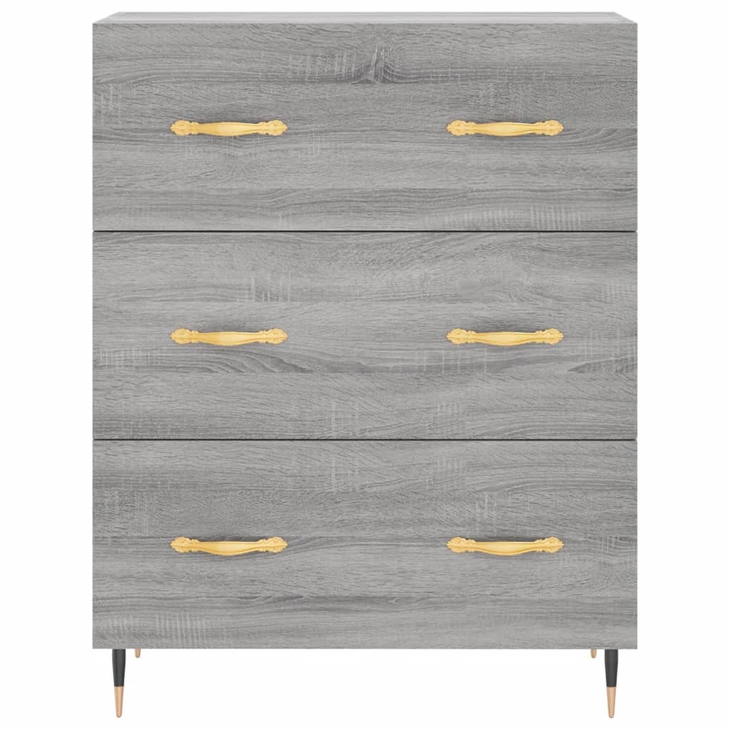 VidaXL Dressoir 69,5x34x90 cm bewerkt hout grijs sonoma eikenkleurig