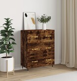 VidaXL Dressoir 69,5x34x90 cm bewerkt hout gerookt eikenkleurig
