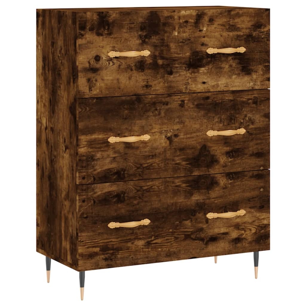 VidaXL Dressoir 69,5x34x90 cm bewerkt hout gerookt eikenkleurig