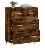 VidaXL Dressoir 69,5x34x90 cm bewerkt hout gerookt eikenkleurig