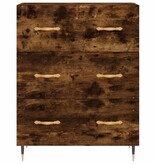 VidaXL Dressoir 69,5x34x90 cm bewerkt hout gerookt eikenkleurig
