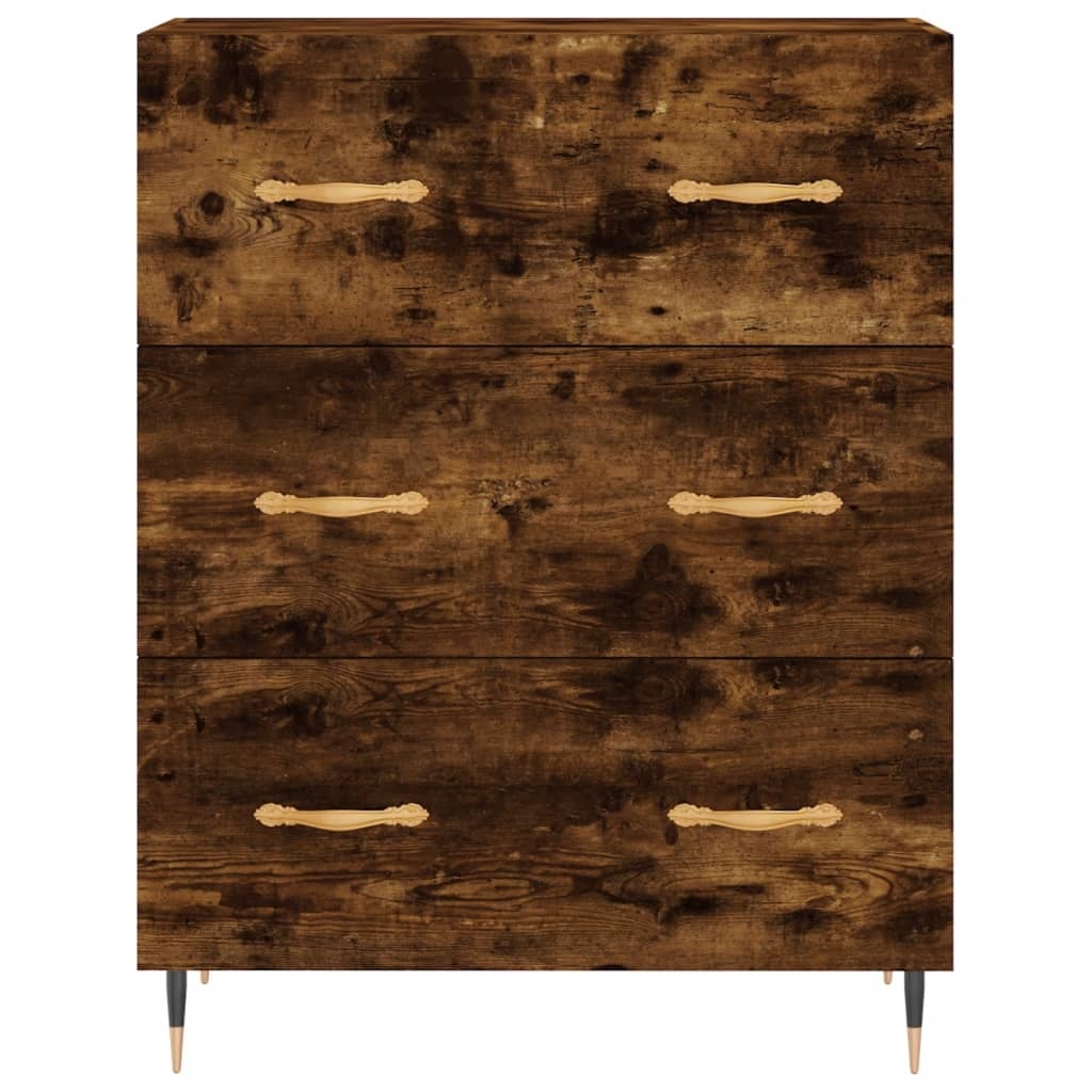 VidaXL Dressoir 69,5x34x90 cm bewerkt hout gerookt eikenkleurig