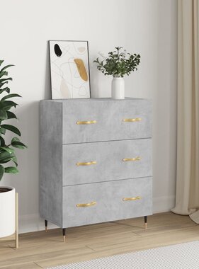 VidaXL Dressoir 69,5x34x90 cm bewerkt hout betongrijs