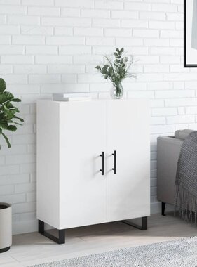 VidaXL Dressoir 69,5x34x90 cm bewerkt hout hoogglans wit