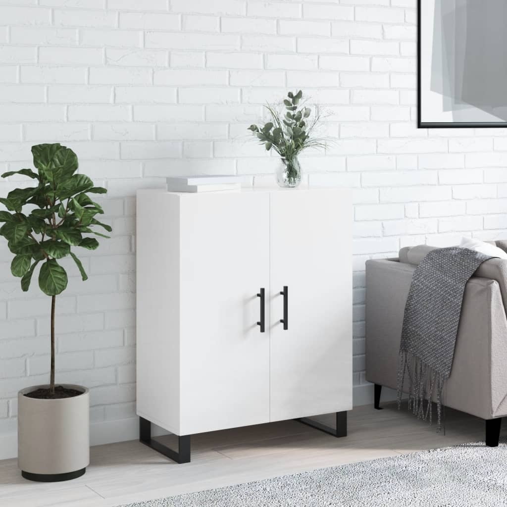 VidaXL Dressoir 69,5x34x90 cm bewerkt hout hoogglans wit