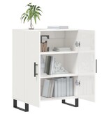 VidaXL Dressoir 69,5x34x90 cm bewerkt hout hoogglans wit
