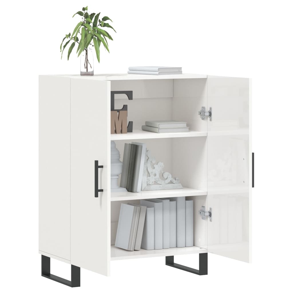 VidaXL Dressoir 69,5x34x90 cm bewerkt hout hoogglans wit