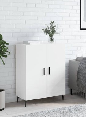VidaXL Dressoir 69,5x34x90 cm bewerkt hout hoogglans wit