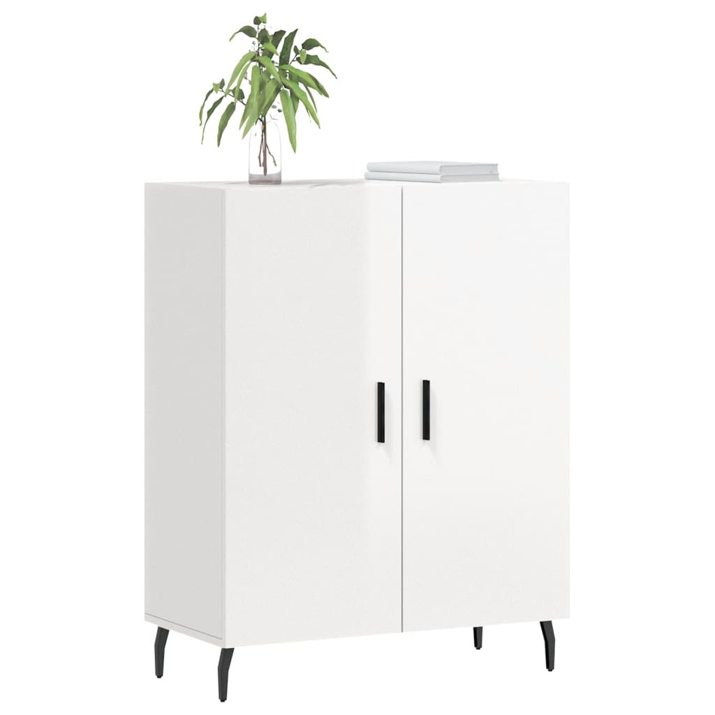 VidaXL Dressoir 69,5x34x90 cm bewerkt hout hoogglans wit