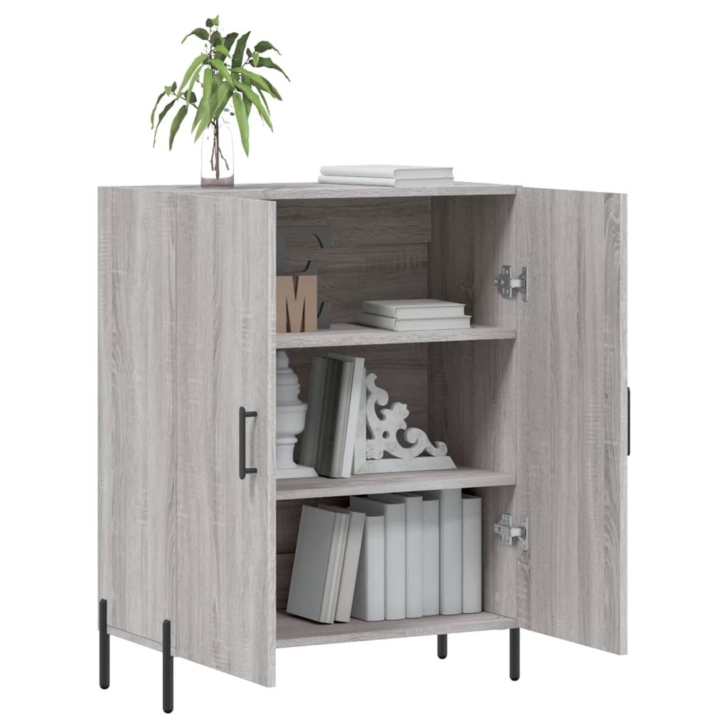 VidaXL Dressoir 69,5x34x90 cm bewerkt hout grijs sonoma eikenkleurig