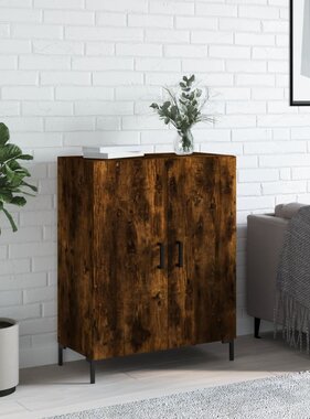 VidaXL Dressoir 69,5x34x90 cm bewerkt hout gerookt eikenkleurig