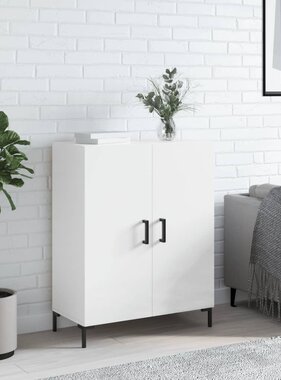 VidaXL Dressoir 69,5x34x90 cm bewerkt hout hoogglans wit