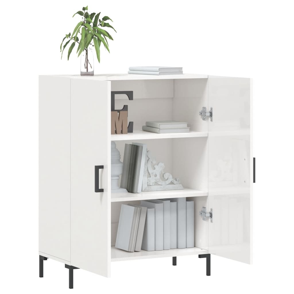 VidaXL Dressoir 69,5x34x90 cm bewerkt hout hoogglans wit