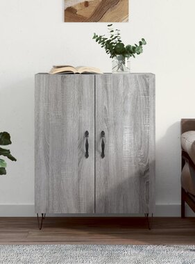 VidaXL Dressoir 69,5x34x90 cm bewerkt hout grijs sonoma eikenkleurig
