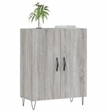 VidaXL Dressoir 69,5x34x90 cm bewerkt hout grijs sonoma eikenkleurig