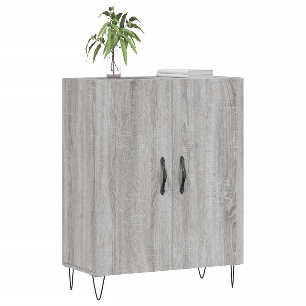 VidaXL Dressoir 69,5x34x90 cm bewerkt hout grijs sonoma eikenkleurig