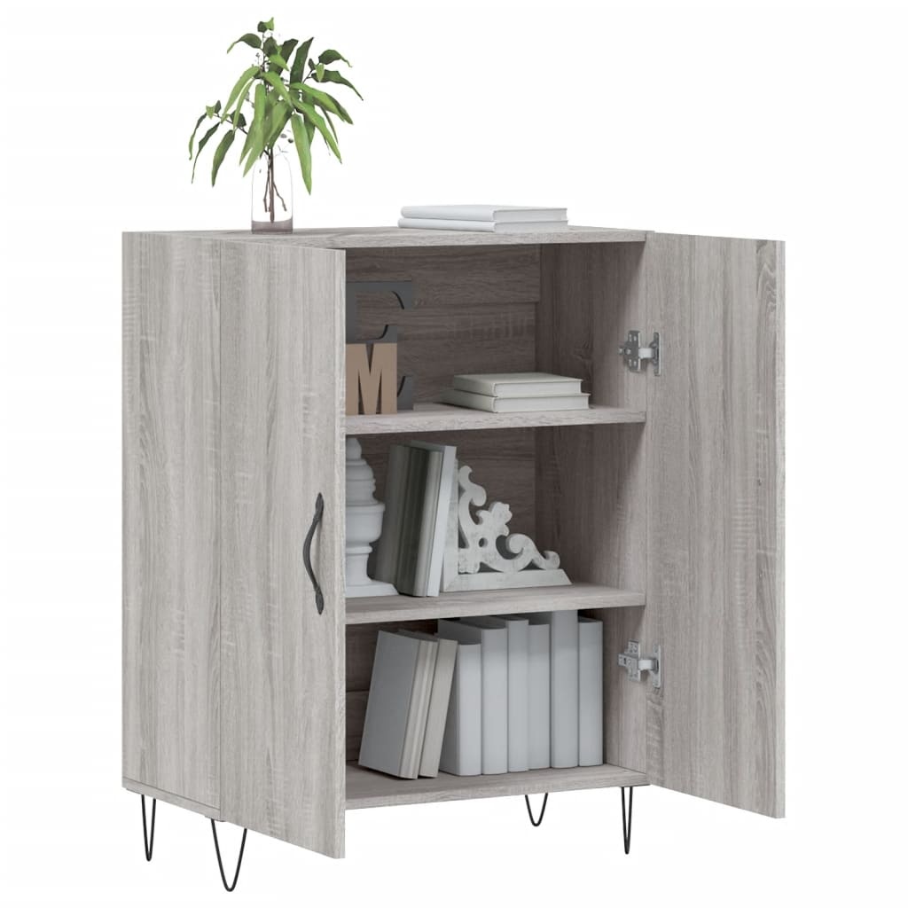 VidaXL Dressoir 69,5x34x90 cm bewerkt hout grijs sonoma eikenkleurig