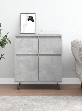Dressoir 60x35x70 cm bewerkt hout betongrijs