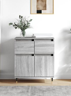 VidaXL Dressoir 60x30x75 cm bewerkt hout grijs sonoma eikenkleurig