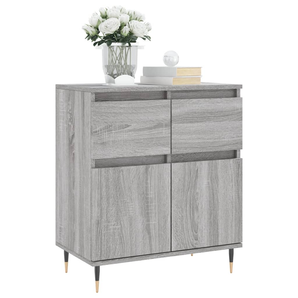 VidaXL Dressoir 60x30x75 cm bewerkt hout grijs sonoma eikenkleurig