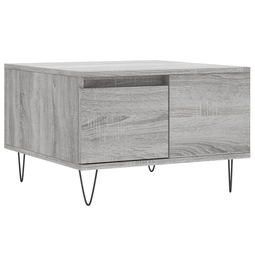 VidaXL Salontafel 55x55x36,5 cm bewerkt hout grijs sonoma eikenkleurig