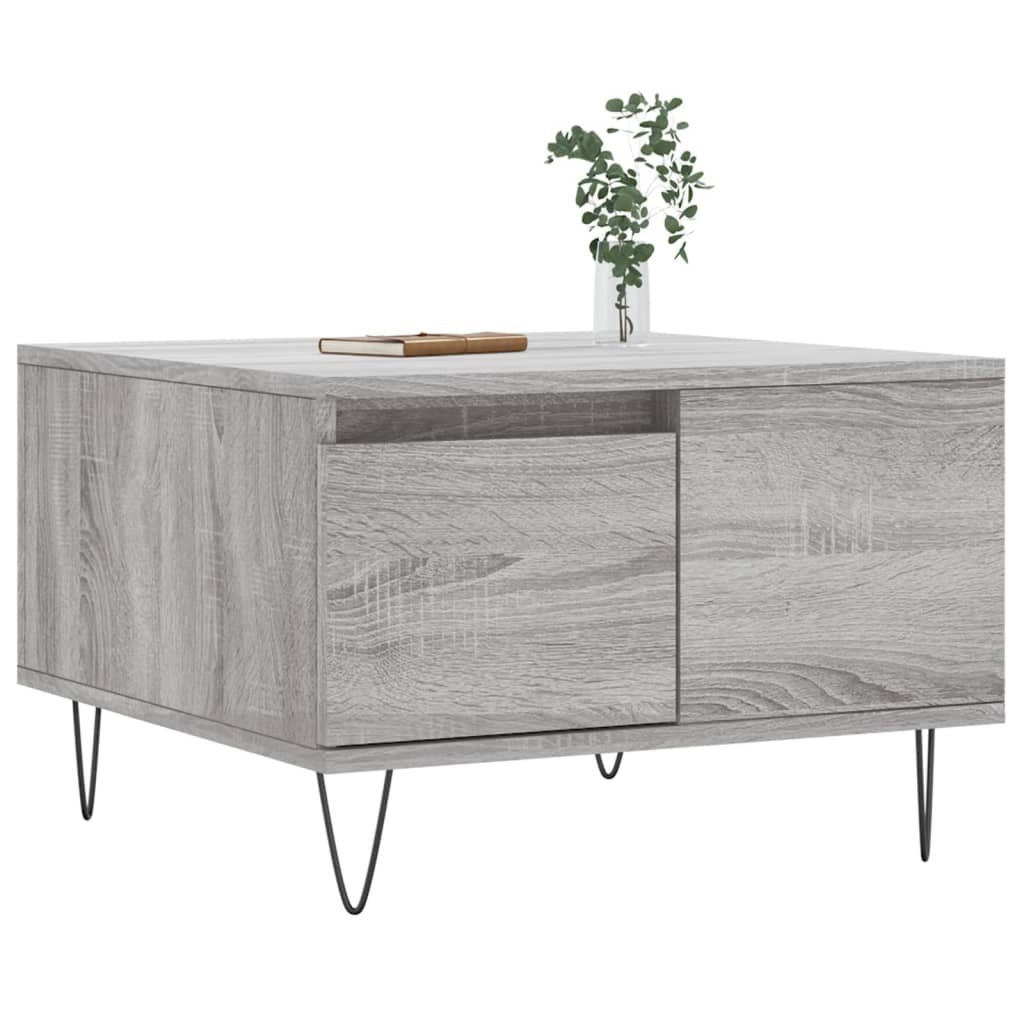 VidaXL Salontafel 55x55x36,5 cm bewerkt hout grijs sonoma eikenkleurig