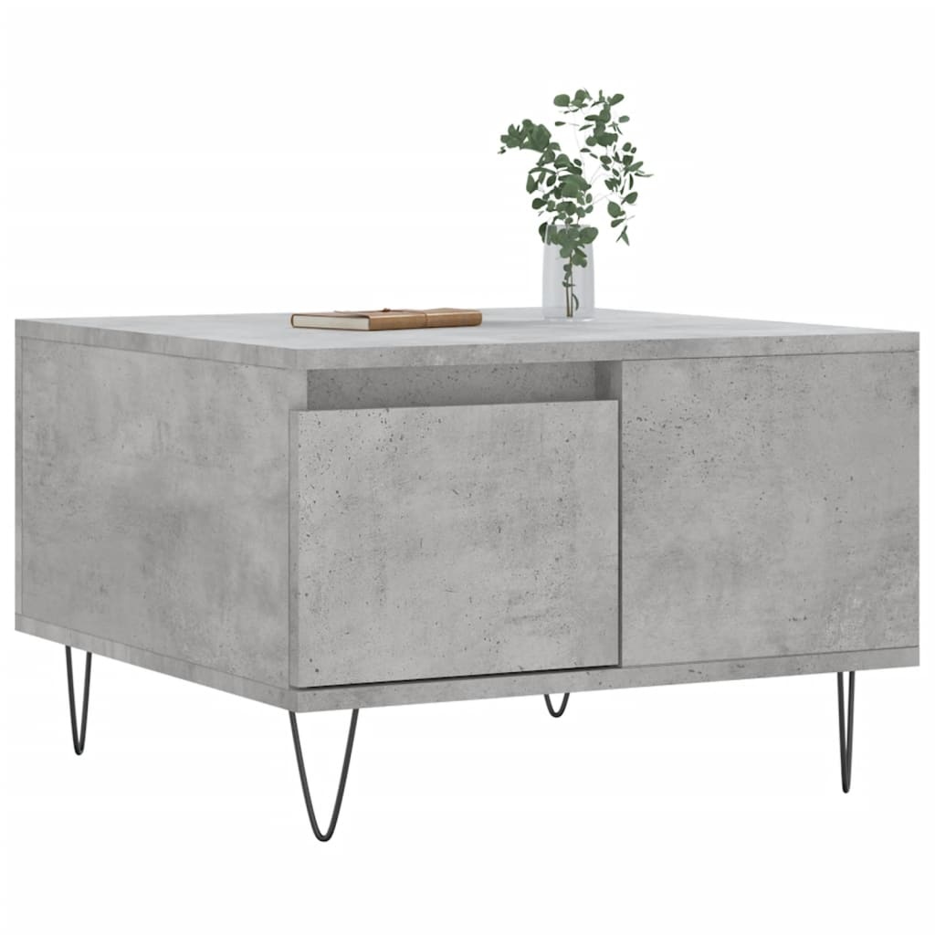 VidaXL Salontafel 55x55x36,5 cm bewerkt hout betongrijs