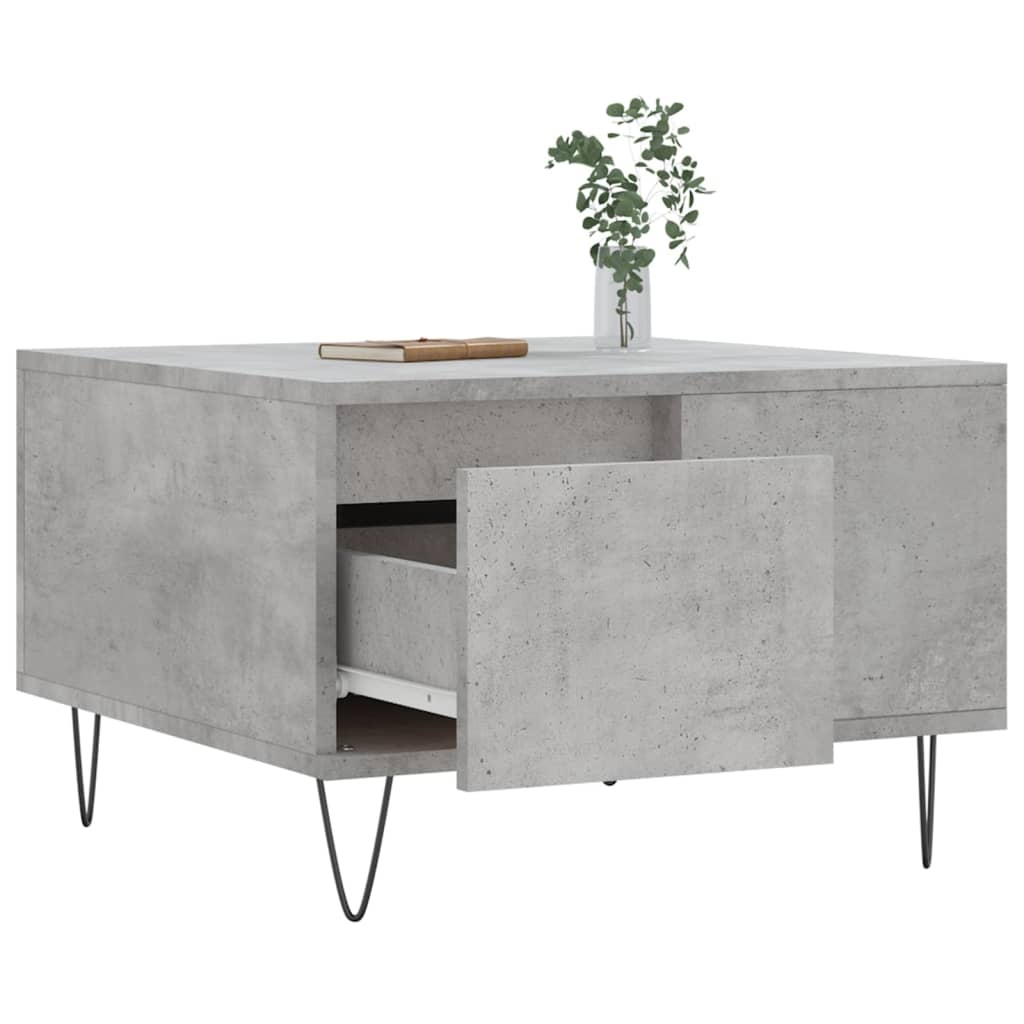 VidaXL Salontafel 55x55x36,5 cm bewerkt hout betongrijs